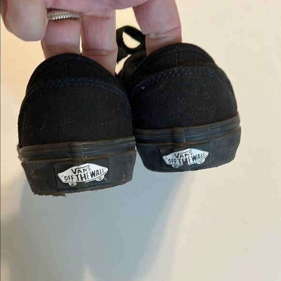 VANS Off The Wall Black Canvas Skateboarding Sneakers Lace Up Size 4.5 Youth - Picture 3 of 10